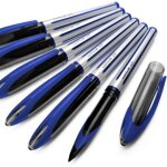 12 stylos roller - bleu - mine de 0, 7mm - air - uni - ball