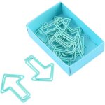 12 trombones en forme de fl�che (bleu clair), organisateur de fichiers de marque - pages cr�atifs trombones ...