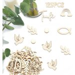 125 pcs dcoration de dispersion baptme, communion dcoration de dispersion poissons en bois dcoration ...