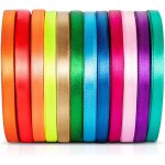 12pcs ruban satin mixte coloris 6mm x 23m environ dcoration pour diy, mariage fte et emballage cadeau ...