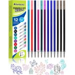 12x mines de rechange effa�ables compatibles avec legami, 8 couleurs, hauteur 13 cm, pointe 0, 7 mm, ...