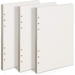 135 feuilles a5 recharge papier en quadrill, 6 trous papier de recharges blanc, quadrill feuillets ...