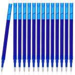 14 pi�ces recharges de stylo rechange, pointe 0, 7 mm, bleues, stylo roller effa�able, encre thermosensible, ...