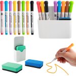 14 pices set de feutre tableau blanc effacable, 8 marqueur tableau blanc effacable non toxique, 2 magnet ...