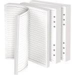 140 feuilles a5 recharge papier, 6 trous feuillets mobiles vierge papier de recharges en lign� pour a5 ...