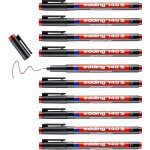 140 s feutre permanent - marron - 10 stylos - pointe ronde, 3mm - stylo pour ecrire sur du verre, du ...
