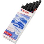 140 s feutre permanent - noir - 10 stylos - pointe ronde, 3 mm - stylo pour ecrire sur du verre, du plastique, ...