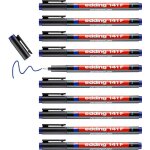 141 f feutre permanent - bleu - 10 stylos - pointe ronde, 6 mm - stylo pour ecrire sur du verre, du plastique, ...