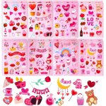 16 pcs autocollants de la saint - valentin, autocollants romantiques, autocollantes avec des motifs de ...