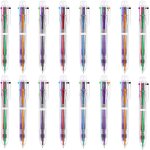 16 pi�ces 6 couleurs en 1 stylos a bille r�tractables 0, 7mm stylos a bille multicolore pour fournitures ...