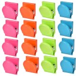 16 pièces aimant de réfrigérateur clips, tableau blanc mural magnétique mémo note clip en métal 16 pièces aimant de réfrigérateur clips, tableau blanc mural magnétique mémo note clip en métal