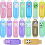 16 pi�ces kawii gommes r�tractable pour enfants, petits cadeau invit�s anniversaire enfant, push and ...