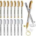 16 pi�ces stylos marqueurs m�talliques or et argent, feutres permanents brillants, feutre dor�, ecriture ...