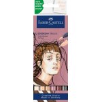 164812 - goldfaber sketch marker portrait, etui de 6 marqueurs a alcool avec pointe brush et pointe fineliner ...