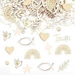 180 pices confettis en bois pour baptme, dcoration baptme decoration table, confettis de communion, ...