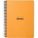 19342c - cahier a spirale (reliure int�grale) notebook noir ou orange - a5 + 16 x 21 cm - petits carreaux ...