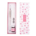 1set signature stylo belle el�gante translucide signature dip stylo a encre pour encre de calligraphie ...