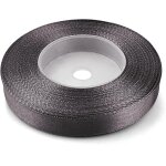 1x rouleau ruban satin graphite 12mm x 32 m ruban de tissu rubans de satin ruban cadeau ruban d�coratif ...