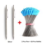 2 + 20 pièces / ensemble stylo a bille en métal avec recharges pour l'école bureau en acier inoxydable ... 2 + 20 pièces / ensemble stylo a bille en métal avec recharges pour l'école bureau en acier inoxydable ...