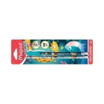 2 crayons graphite - hb - avec embout gomme - guide doigt amovible - maped jungle fever