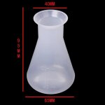 2 flacons erlenmeyer en plastique transparent, pour laboratoire de chimie, 100ml