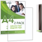 2 pack a4 magnetic wall sign holder, hard print protector with adhesive and magnetic tapes, plastic wall ... 2 pack a4 magnetic wall sign holder, hard print protector with adhesive and magnetic tapes, plastic wall ...