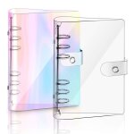 2 pcs a5 rainbow soft pvc notebook binder couverture de cahier en pvc souple transparent, classeur de ...