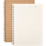 2 pcs carnets de notes a5, reliure spirale notebook, 100 pages / 100g cahier lign, kraft couverture ...