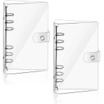 2 pi��ces a6 couverture de classeur en pvc, classeur a6 en pvc souple transparent �� 6 anneaux classeur ...