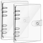 2 pices a6 couverture de classeur en pvc, classeur a6 6 anneaux, reliure a anneaux, rechargeables cahier ...
