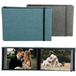 2 pices album photo 10x15 - album photo, capacit pour 200 photos, couverture en toile avec lanire, ...