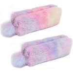 2 pi�ces arc - en - ciel en peluche trousse a crayons mignon trousse a crayons filles sac a crayons peluche ...