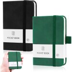 2 pice carnet de notes din a7, lign, 200 pages, bloc note a7, 8 × 11 cm, vert et noir, 80 g / m, petit ...