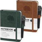 2 pi�ces carnet de notes, mini bloc note avec 2 stylos, petit cahier de note a6 petit carnet avec fermeture ...