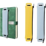 2 pices etui a stylo en cuir pu fait a la main avec bande elastique, porte - stylos pour journal, pochettes ...