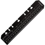 2 pices pochette de marqueur de page en plastique noir / transparent rgle de mesure de recherche de ...