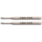 2 recharges - cartouche - stylo a bille - goliath - caran d'ache - noir - pointe m