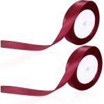 2 rouleaux ruban satin rouge vin, 15 mm x 22 m ruban cadeau, ruban en tissu dcoratif rouge vin pour ...