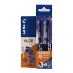 2 stylos frixion ball pointe moyenne 0. 7mm bleu pilot + stickers