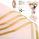 20 feuilles papier bouquet de fleur, papier fleuriste rose, papier emballage fleuriste, emballage bouquet ...