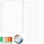 20 pices pochette plastique a5, 6 trous sacs zipps a feuilles mobiles 20. 8 * 15. 7 cm, impermable ...