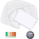 20 pices pochette plastique a6, 6 trous 18 x 10. 4 cm sacs zipps a feuilles mobiles avec 1 etiquette ...