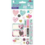 20 stickers et etiquettes - bullet journal et agenda - coeurs - dorures