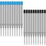 20 x recharge stylo bille, recharges de stylo a bille en m�tal rempla�ables, pointe moyenne 1. 0mm, ecriture ...