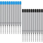20 x recharge stylo bille, recharges de stylo a bille en mtal remplaables, pointe moyenne 1. 0mm, ecriture ...