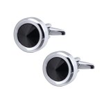 2025 - boutons de manchette pour hommes en cristal taille diamant rond avec bo�te cadeau, boutons de ...