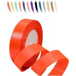 20mm rouge - orange ruban satin pour emballage des cadeaux, 23 mtres polyester rubans pour bouquets, ...
