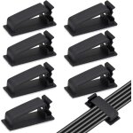 20pcs clips de cble adhsifs noirs, rangement des cbles, gestion des fils, pour les cbles ethernet ...