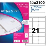 2100 etiquettes autocollantes multi - usages blanches personnalisables imprimables format 63, 5 x 38, ...