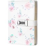 215x150mm carnet secret fille, fleurs journal intime avec code, cahier journal bloc - notes en pu cuir ...